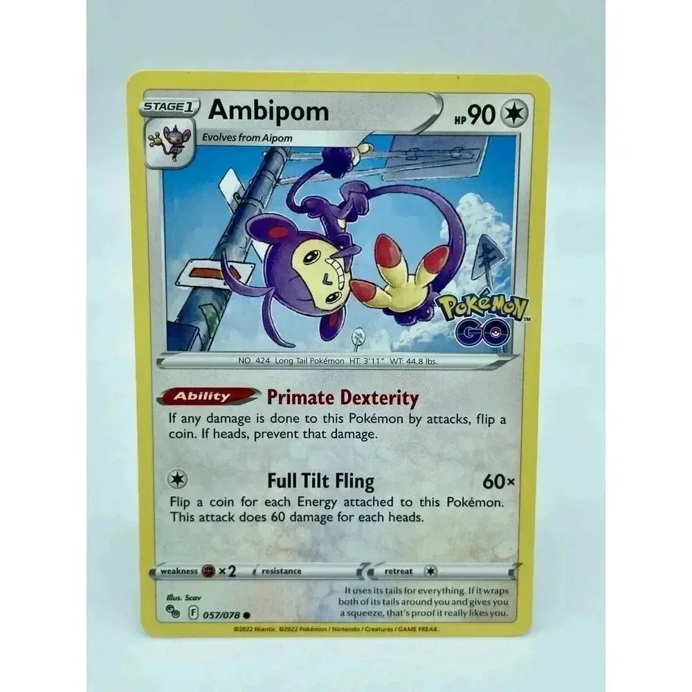 Ambipom 057/078 Stamped Pokémon GO Non-Holo Pokémon TCG Mint Unplayed
